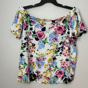 ELLE Floral Off-Shoulder Top - Multicolor Floral size L